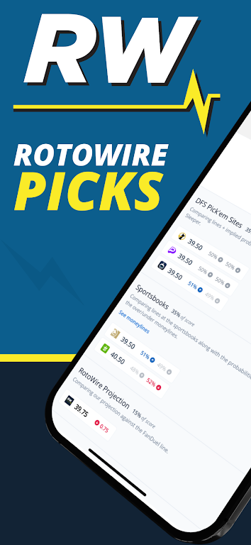RotoWire Picks | Player Props Schermafbeelding 0