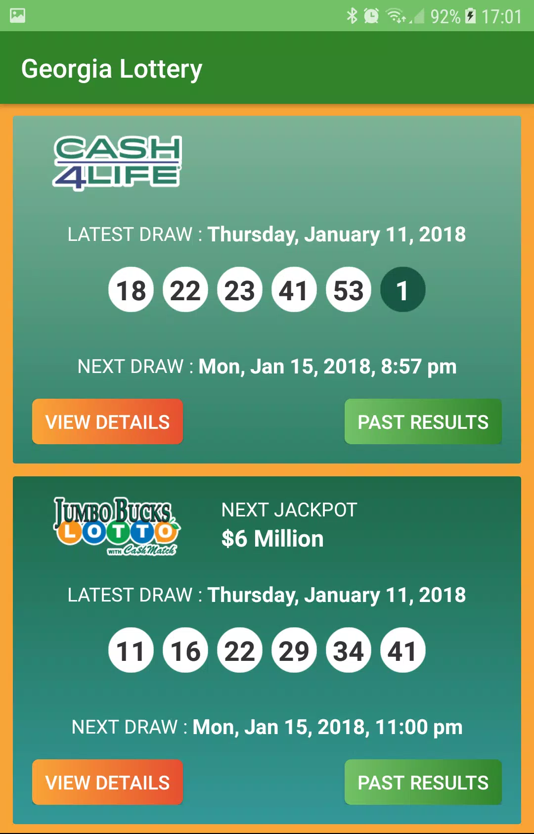 Georgia Lottery Results Ảnh chụp màn hình 1