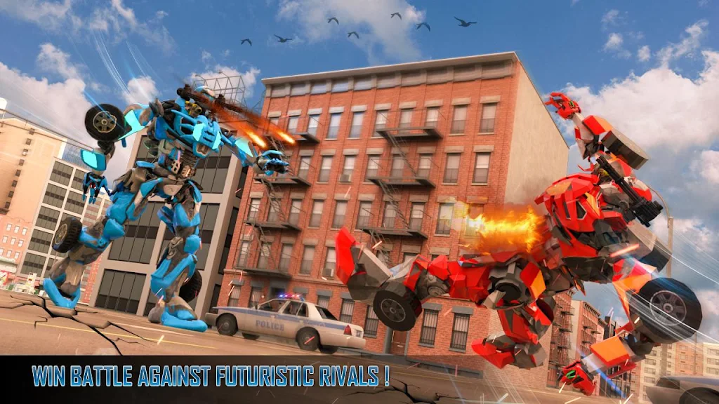 Police Air Jet Multi Robot Shooting Game ภาพหน้าจอ 0