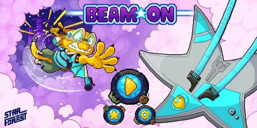 Beam ON: Eine Star Force Quest ist ein endloser Flyer, der für eine virtuelle Band bewerbt wird